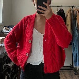 Mango Cardigan - Red